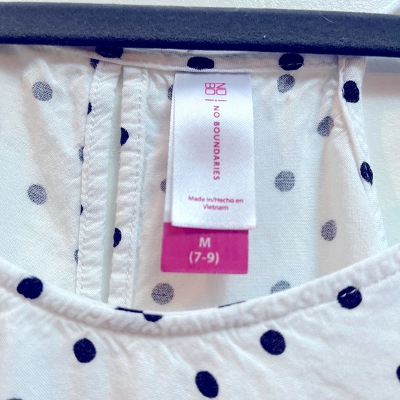 No Boundaries White Top with Black Dots - Picture 3 of 4